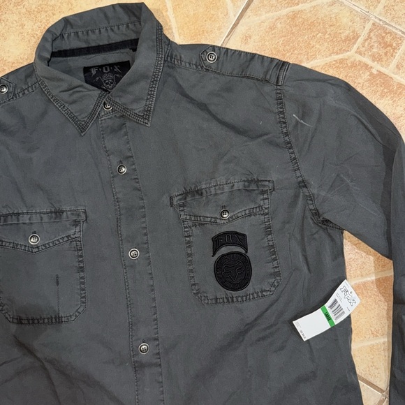 NWT Fox button long sleeve shirt top - Picture 2 of 5
